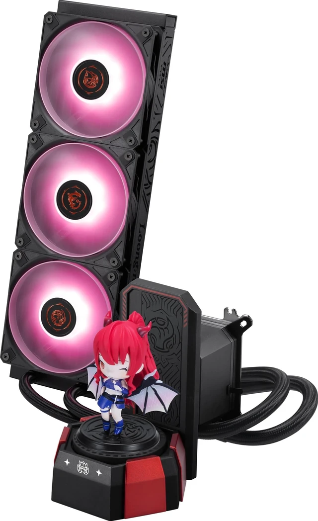 Alt view image 3 of 5 - MSI CORELIQUID A17 MLG Edition - AIO ARGB CPU Liquid Cooler - 360mm Radiator - LGA 1851 and AM5 Ready - Triple 120mm ARGB PWM Fans - Uni Bracket - Exclusive MLG Figure