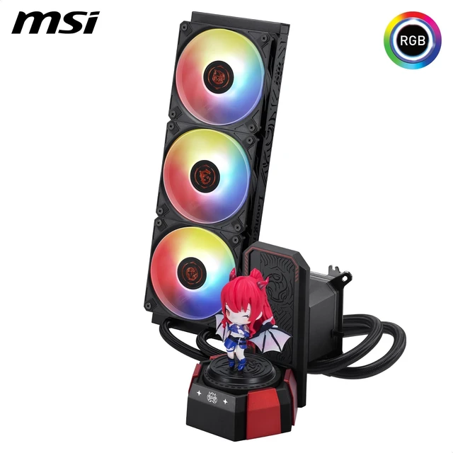 Alt view image 5 of 5 - MSI CORELIQUID A17 MLG Edition - AIO ARGB CPU Liquid Cooler - 360mm Radiator - LGA 1851 and AM5 Ready - Triple 120mm ARGB PWM Fans - Uni Bracket - Exclusive MLG Figure