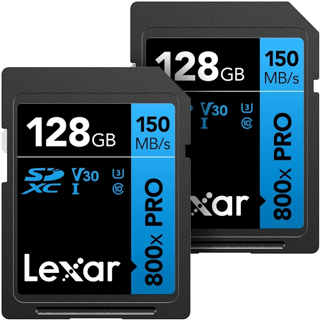 Main image of Lexar 128GB 2-Pack 800x PRO SD Memory Card, 150MB/s Read, 4K, V30, UHS-I
