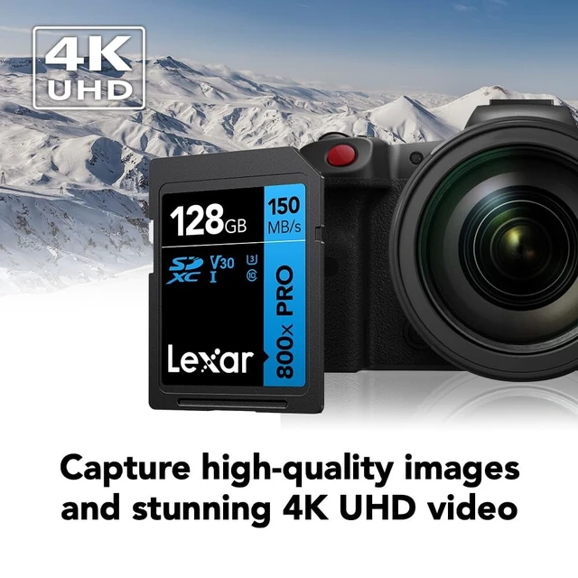 Alt view image 3 of 5 - Lexar 128GB 2-Pack 800x PRO SD Memory Card, 150MB/s Read, 4K, V30, UHS-I