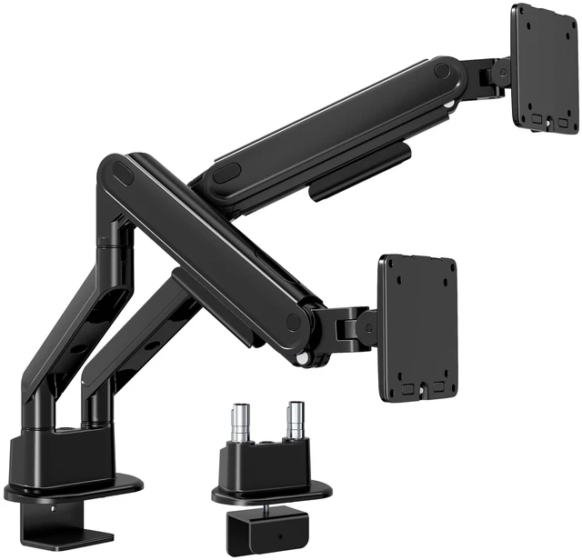 Main image of monTEK Heavy-Duty Dual Monitor Arm, 26.4 lbs, 1740" Full MotionBlack