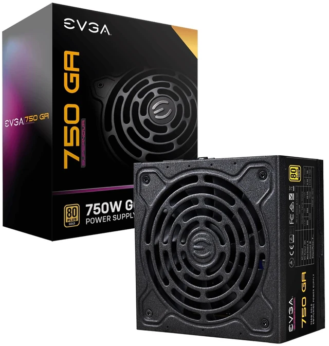 Main image of EVGA 220-GA-0750-X1 Super Nova 750 Ga, 80 Plus Gold 750W, Fully Modular, ECO Mode with Dbb Fan, 10 Year Warranty, Compact 150mm Size, Power Supply