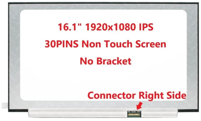 Alt view image 3 of 5 - FULLCOM New LCD Replacement Screen 16.1 Inch NV161FHM-N61 FHD 1920x1080 30 Pin Matte Compatible with N161HCA-EAC for Laptop/Display/Screen/LCD Application