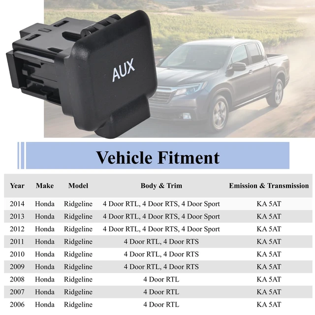 Alt view image 4 of 5 - PANNUOSCS Aux Port Replacement 39114-SJC-A01ZB Fit for Honda Ridgeline