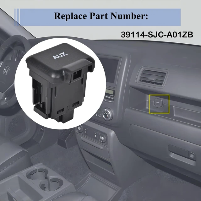 Alt view image 5 of 5 - PANNUOSCS Aux Port Replacement 39114-SJC-A01ZB Fit for Honda Ridgeline