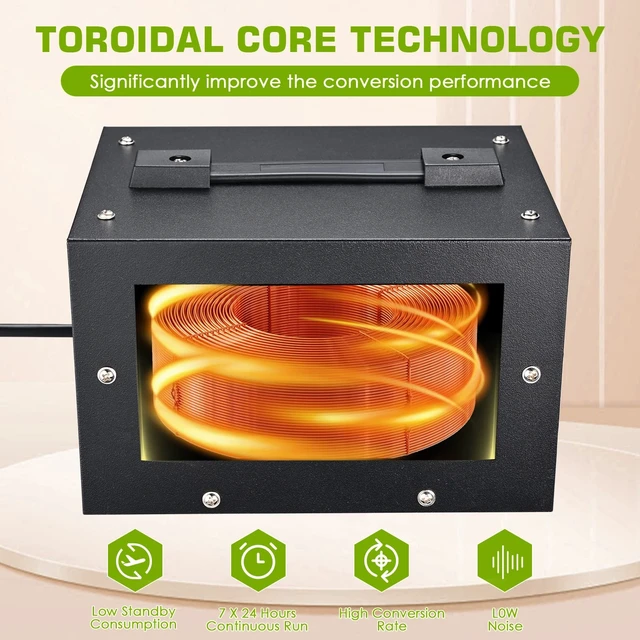 Alt view image 5 of 5 - ZGROCK 1500W Voltage Converter Transformer Heavy Duty Step Up/Down- 110 / 220V- Circuit Breaker Protection