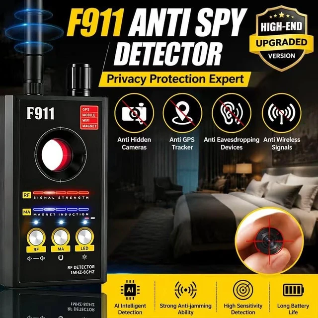 Alt view image 2 of 5 - Hidden Camera Detectors, Camera Detectors, Bug Detector, GPS Detector Finder for Car, BnB, Hotels, Bathroom, Home, Office