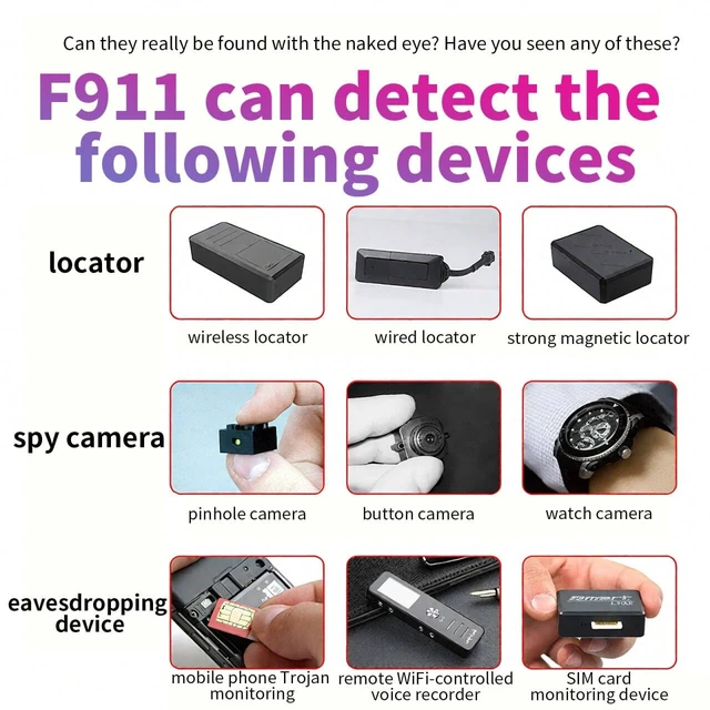 Alt view image 3 of 5 - Hidden Camera Detectors, Camera Detectors, Bug Detector, GPS Detector Finder for Car, BnB, Hotels, Bathroom, Home, Office