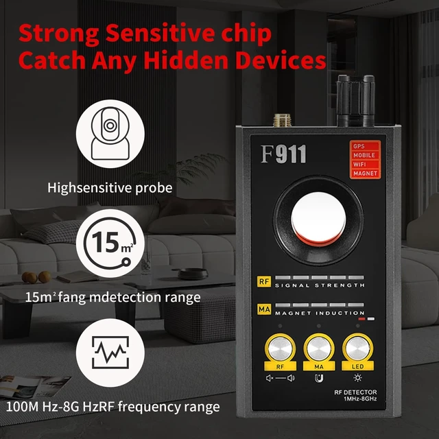 Alt view image 5 of 5 - Hidden Camera Detectors, Camera Detectors, Bug Detector, GPS Detector Finder for Car, BnB, Hotels, Bathroom, Home, Office