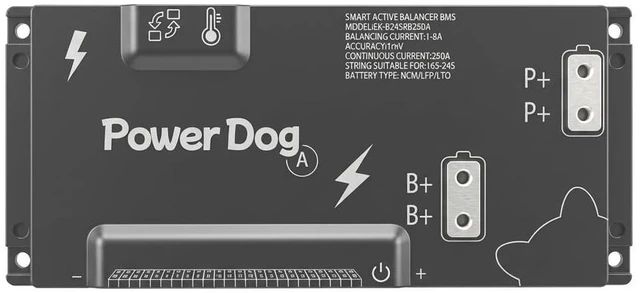 Main image of PowerDog Smart Active Balance BMS 200-300A+8A 16s~24s Lifepo4 / Li-ion/LTO/NCA (24S250A+8A)