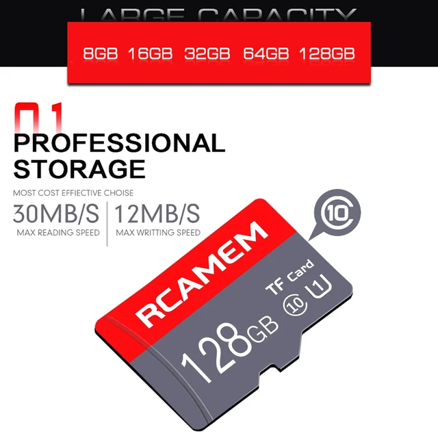 Alt view image 2 of 5 - 128GB Micro Memory Card with Adapter TF Card Class 10 for Camera