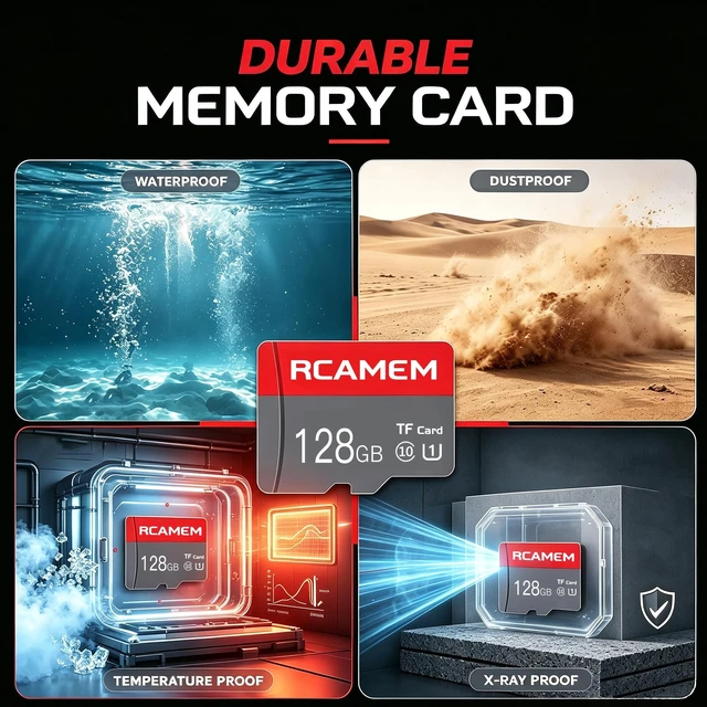 Alt view image 4 of 5 - 128GB Micro Memory Card with Adapter TF Card Class 10 for Camera