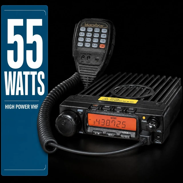 Alt view image 2 of 5 - Klein Electronics BLACKBOX-M-V Blackbox VHF Mobile Radio, Public Safety Radio, Easy Install, 200 Channels Memory, 55 Watts High power, Alpha-Numeric Display