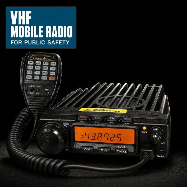 Alt view image 5 of 5 - Klein Electronics BLACKBOX-M-V Blackbox VHF Mobile Radio, Public Safety Radio, Easy Install, 200 Channels Memory, 55 Watts High power, Alpha-Numeric Display