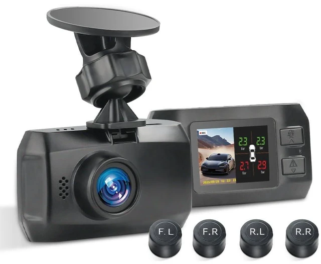 Main image of VSYSTO 2K Car Dash Camera with 4 Tire Pressure Sensors, WiFi 1.5 Inch Screen SONYIMX323 Lens Mini Dashcam for Cars, G-Sensor, Loop Recording (M1)