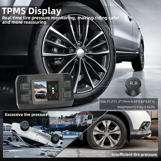 Alt view image 2 of 5 - VSYSTO 2K Car Dash Camera with 4 Tire Pressure Sensors, WiFi 1.5 Inch Screen SONYIMX323 Lens Mini Dashcam for Cars, G-Sensor, Loop Recording (M1)