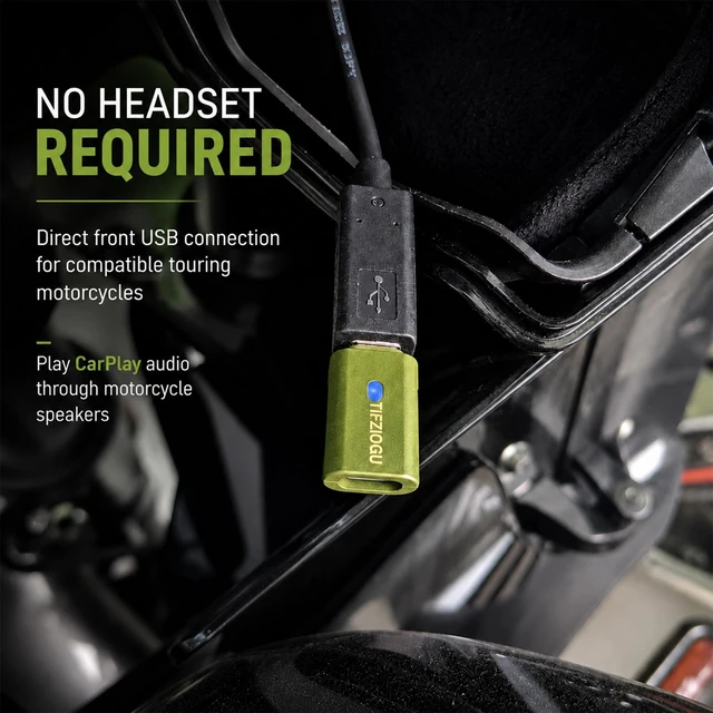 Alt view image 2 of 5 - Tifziogu Motorcycle CarPlay Bluetooth Headset Bypass Adapter