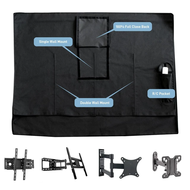 Alt view image 4 of 5 - Outdoor TV Cover 50 Inch Weatherproof, 600D Heavy Duty Waterproof TV Cover