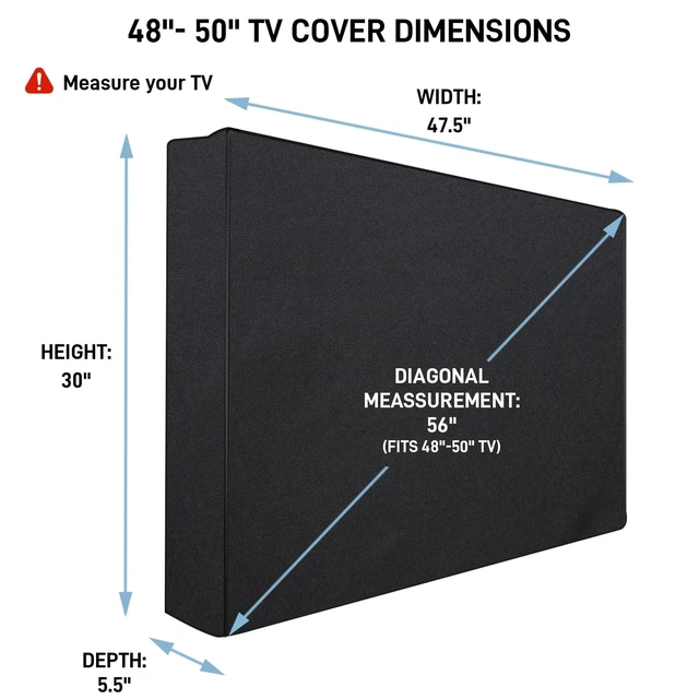 Alt view image 5 of 5 - Outdoor TV Cover 50 Inch Weatherproof, 600D Heavy Duty Waterproof TV Cover
