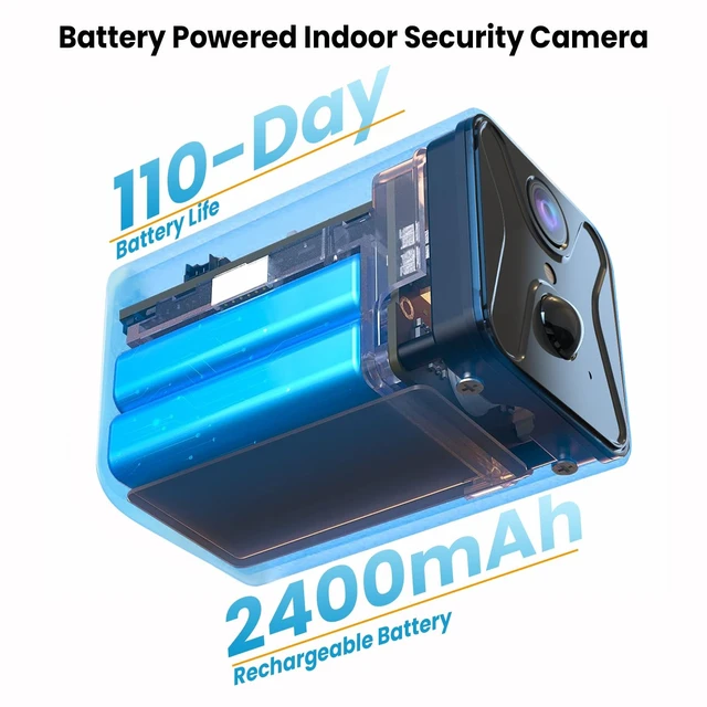 Alt view image 3 of 5 - 4K Spy Camera WIFI Security Cameras Indoor, 2,800 mAh battery capacity