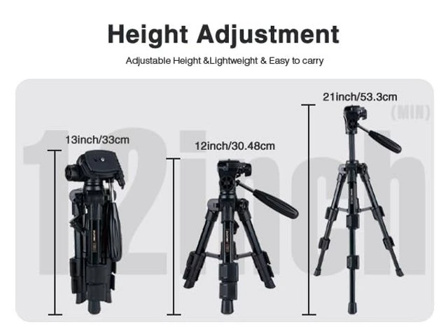 Alt view image 2 of 5 - Q100 21" Desktop Mini Tripod, Aluminum with 2in1 Phone&Tablet Clip