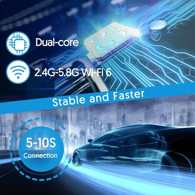 Alt view image 3 of 5 - Carplay Adapter & Android Auto Wireless Adapter, USB + Type-C Dual Interface, 2 in 1 Auto Car Play Wireless Dongle for OEM Wired Carplay Car with iPhone iOS 10+ / Android 11+