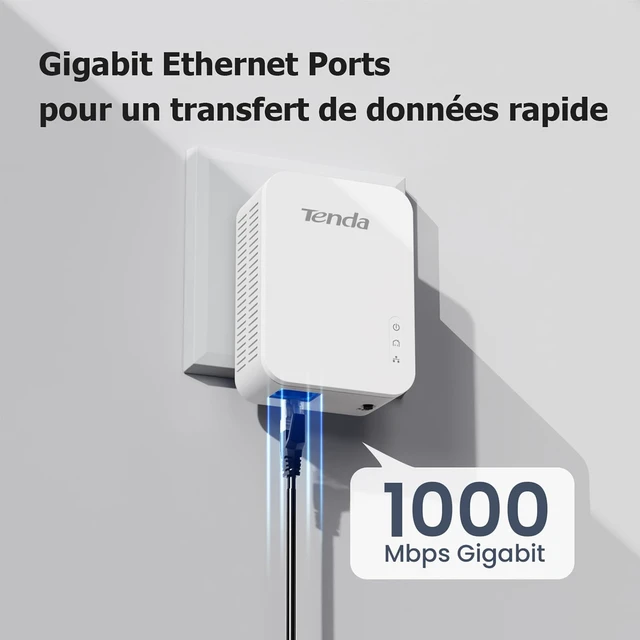 Alt view image 4 of 5 - Powerline Set 1000Mbps Tenda AH3