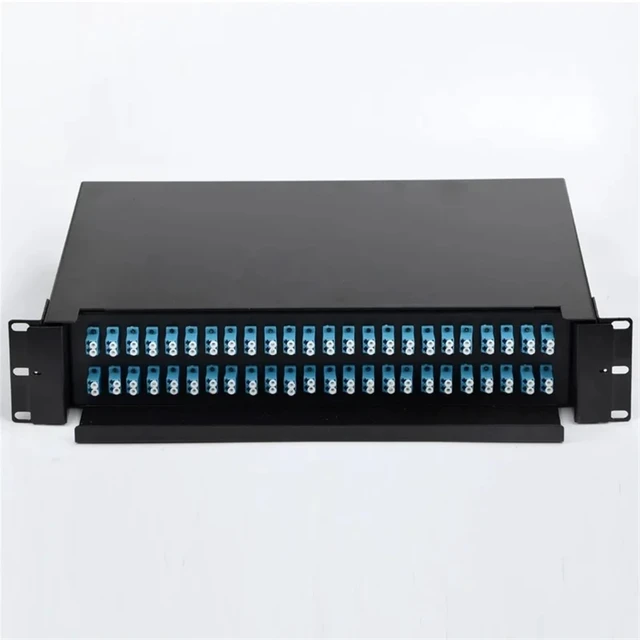 Alt view image 3 of 5 - 48 Ports Fiber Optic Terminal Box Fiber Patch Panel SC FC LC Pigtail ODF 2U 48 Singlemode Multimode (48 CORE SC A SM)