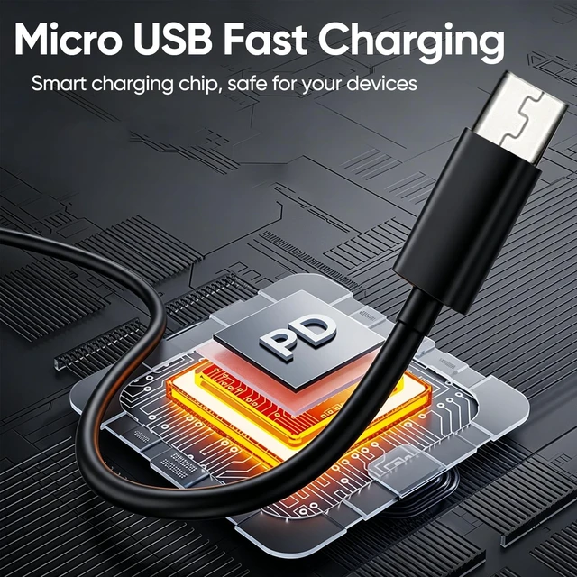 Alt view image 5 of 5 - Micro USB Cable 6FT 20-Pack,Multipack Fast Charging USB 2.0 Data Sync Black