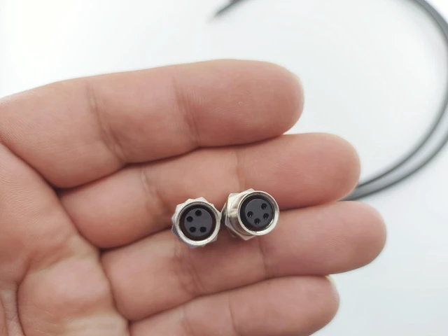 Alt view image 5 of 5 - Hntcesdg 5PCS M8 4 Pin A Code Female Connector Cable, 1.64FT/0.5M Straight Back Mount Cable Waterproof IP67 UnShielded Aviation Socket Soldered Wire Electrical Cable Sensor Receptacle