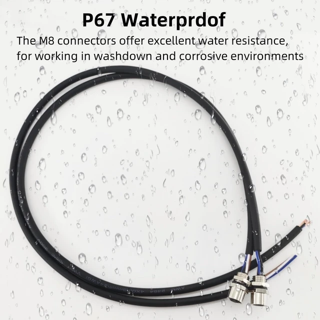 Alt view image 4 of 5 - Hntcesdg 5PCS M8 4 Pin A Code Female Connector Cable, 1.64FT/0.5M Straight Back Mount Cable Waterproof IP67 UnShielded Aviation Socket Soldered Wire Electrical Cable Sensor Receptacle