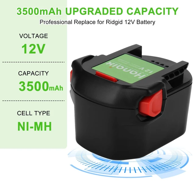Alt view image 2 of 5 - Hanaix 3.5Ah for Ridgid 12V Battery 130252002 130254001 200901013 200901010