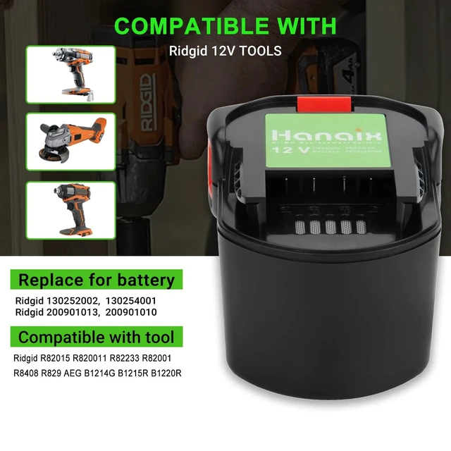 Alt view image 3 of 5 - Hanaix 3.5Ah for Ridgid 12V Battery 130252002 130254001 200901013 200901010