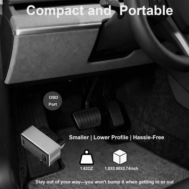 Alt view image 5 of 5 - OBD Fast Charger Power Adapter Dual Port for Tesla Model 3/Y/S/X Dash Cams