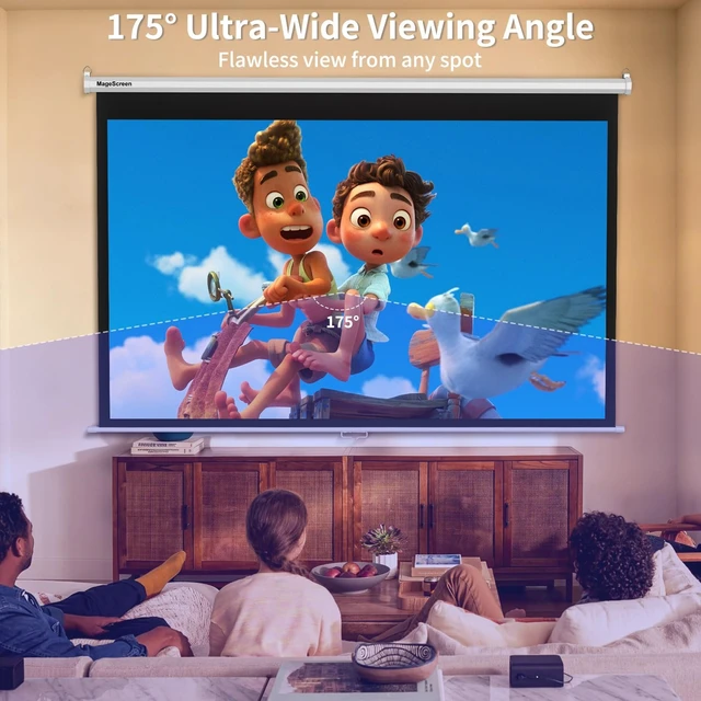 Alt view image 3 of 5 - MageScreen 150" 16:9 Manual Projector Screen Pull Down