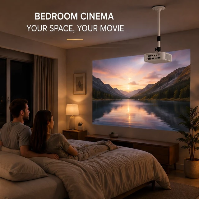 Alt view image 2 of 5 - Universal Projector Ceiling Mount, Adjustable Height, Supports up to 15lbs
