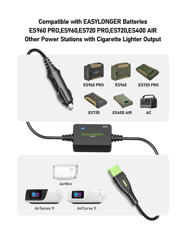 Alt view image 3 of 5 - EASYLONGER CPAP Power Cord EAS11 Compatible with AirSense 11 / AirMini
