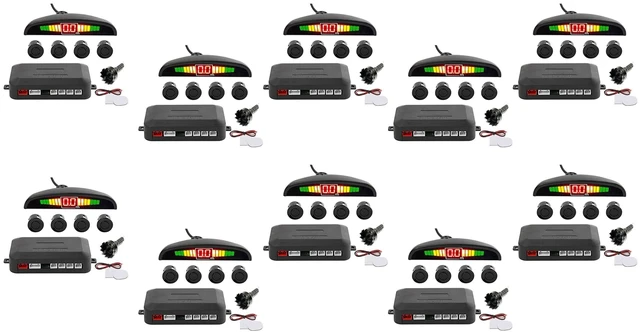 Main image of ZONETECH New 4 Parking Sensors LED Display Car Reverse Backup Radar System 10 Pack