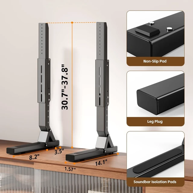 Alt view image 3 of 5 - Universal TV Stand Legs for Most 37100 Inch TVs up to 180 lbs
