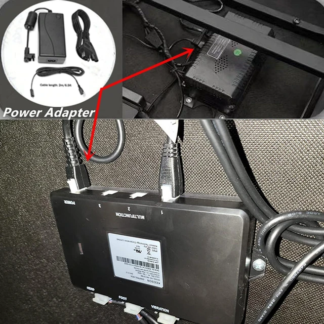 Alt view image 3 of 5 - 2-Pin Power Adapter for Okin Serta Ergomotion Keeson Control Box CB4620 MC121BS MC120PR MC120BS MC232 02-290020 83488 CB1220 LT-26975,3-Piece Switching Power Set Adjustable Bed Base Replacement Kit