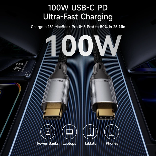 Alt view image 2 of 5 - MALGSSD USB C to USB C Cable 20Ft, 20Gbps Data Transfer, 240W PD Fast Charging, 8K@60Hz Video Support, Durable Braided Nylon, Type C Compatible for iPhone 17, MacBook Pro Air, Portable Monitor