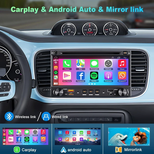 Alt view image 2 of 5 - Double Din Car Radio with CD/DVD Play Stereo 7 Inch HD Screen Head Unit