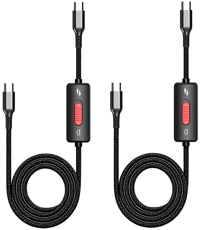Main image of USB C to C Data Blocker Cable, with Charge Only/Data Transfer Switch 2 PACK