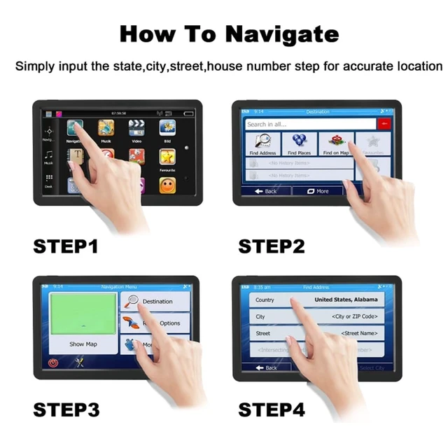 Alt view image 3 of 5 - 9 Inch GPS Navigation for Car,Turn-by-Turn Voice and Lane Guidance,Vehicle GPS with Speed and Red Light Warning