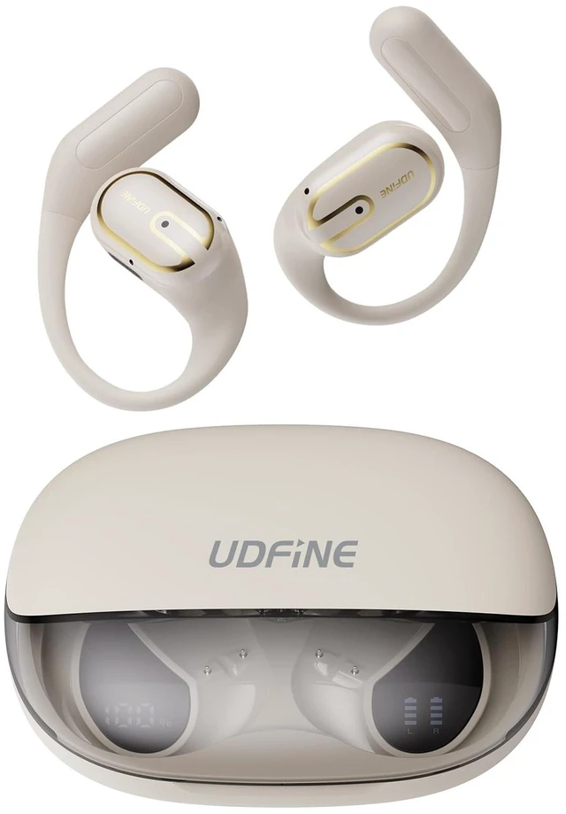 Main image of Open-Ear Headphones, Adjustable Ear Hooks, Ultra-Comfort, Snug Fit, Powerful Sound, Clear Calls, IPX6, 40H Playtime, Bluetooth 5.4 Wireless Earbuds, Multipoint Connection,Udfine OpenFit (Cream