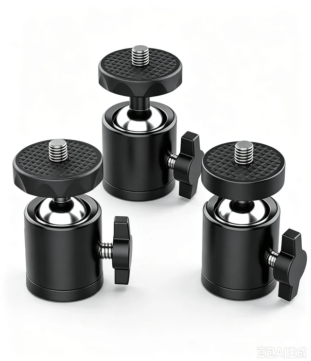 Main image of 3 Pack Upgrade Universal 1/4" Mini Ball Head Screw Tripod Mount