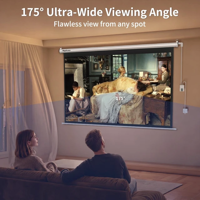 Alt view image 5 of 5 - 120" 16:9 Motorized Projector Screen with Dual-Side Power Inlet