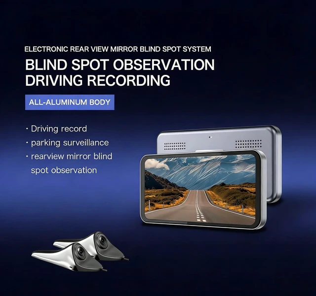 Alt view image 2 of 5 - YUZTTHL 6.25 Inch HD 1920 * 1080P Car Blind Spot Camera and Display System with Touch Screen and 2-Way Split Screen, Side Way Camera Mounting System (Black)