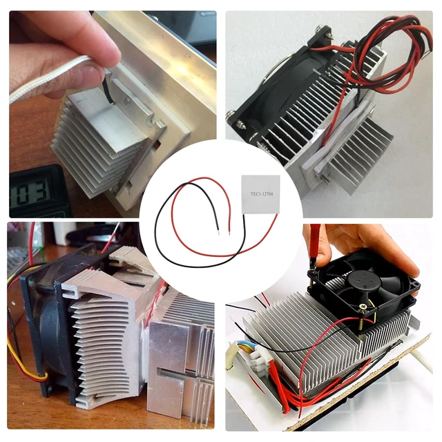Alt view image 4 of 5 - Chinflly TEC1-12704 Heatsink Thermoelectric Cooler Module,12V 4A 36W, 6Pcs