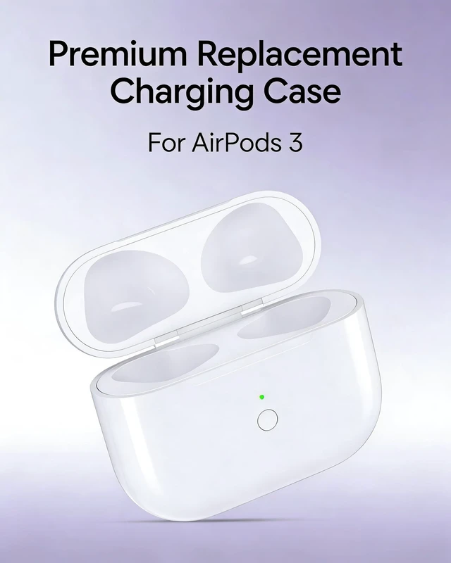 Alt view image 2 of 5 - Wireless Charging Case Replacement Compatible with AirPods 3rd Generation